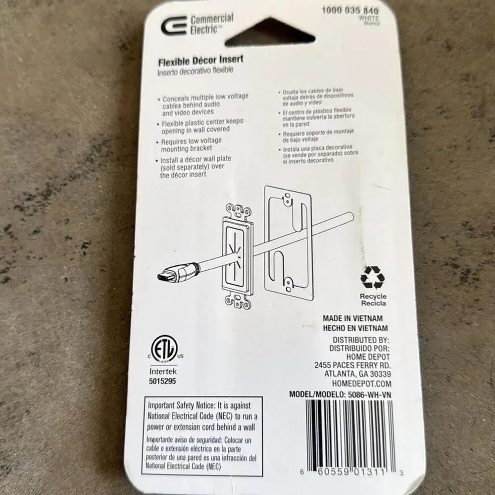 COMMERCIAL ELECTRIC 2 Port Wall Plate & Screws | White | 5002-WH | 595 177 | NEW